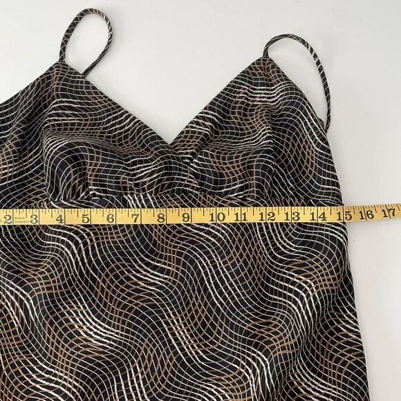 Vintage 90's Y2K Brown Whimsigoth Fairy Grunge Asymmetrical Hem Slip Dress Sz 4 - Picture 8 of 16